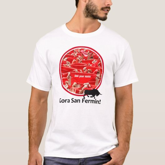 Zollschal, San Fermin encierro, Stierlogos, T-Shirt (Vorderseite)