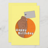 Zollschuld oder Kreditkarte Funny Happy Birthday Einladung (Vorne/Hinten)