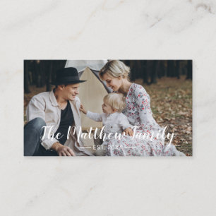Zollspezifisches Foto mit Familienname und festem  Visitenkarte