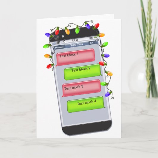 ZOLLSTÄNDIGE Weihnachts-Text-Begrüßung Feiertagskarte (Vorderseite)