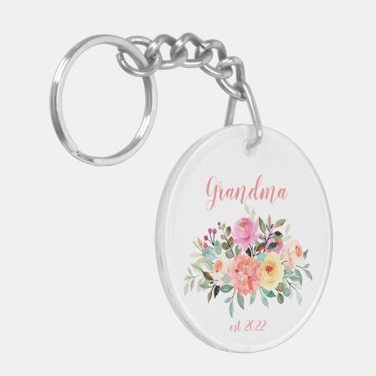 ZOLLSTÄNDIGES Oma Datum - Erstmaliges Oma Schlüsselanhänger (Vorderseite links)