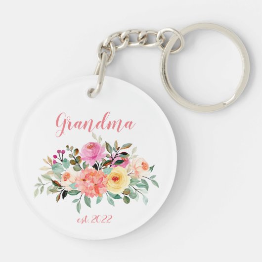 ZOLLSTÄNDIGES Oma Datum - Erstmaliges Oma Schlüsselanhänger (Rückseite)