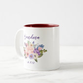 ZOLLSTÄNDIGES Oma Datum - Erstmaliges Oma Zweifarbige Tasse (Vorderseite Links)