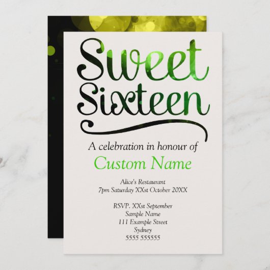 Zollsüß 16 einladung (Vorne/Hinten)