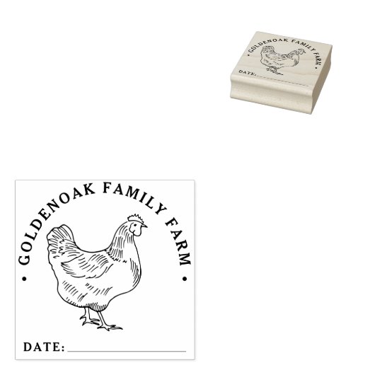 Zolltarifdatum Hühnereier Personalisiert Eierfarm Gummistempel (Stempel)
