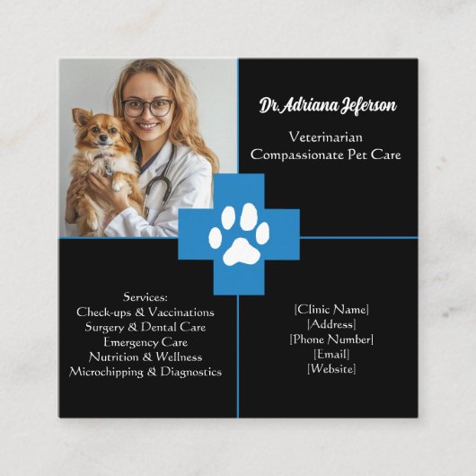 Zolltariflicher Geschäftsausweis mit Foto Quadratische Visitenkarte (Vorderseite)