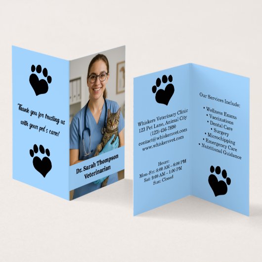 Zolltariflicher Geschäftsausweis mit Foto Visitenkarten (Innenseite und Außenseite)