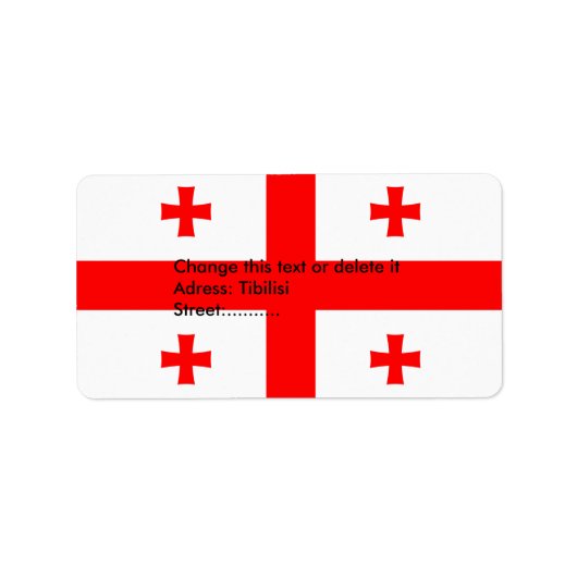 Zolltarifliches Etikett mit georgischer Flagge Adressaufkleber (Vorne)