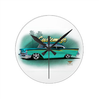 Zolluhr des frisierten Autos 1957 Runde Wanduhr