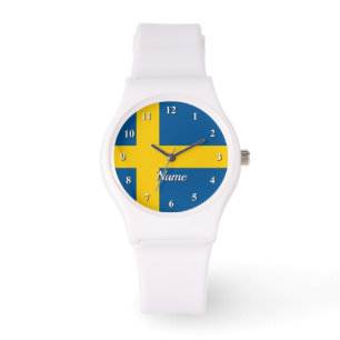 Zolluhr mit schwedischer Flagge Armbanduhr