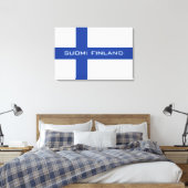 Zollumhüllte Leinwand mit finnischer Flagge (Insitu (Schlafzimmer))