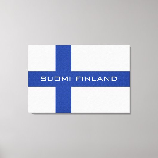 Zollumhüllte Leinwand mit finnischer Flagge (Vorderseite)