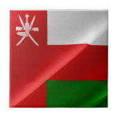 zOM002 waving Omani FLAG of Oman, Fliese (Vorderseite)