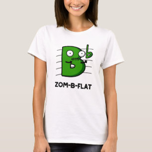 Zom-B-Flat Funny Halloween Zombie Music Pub T-Shirt