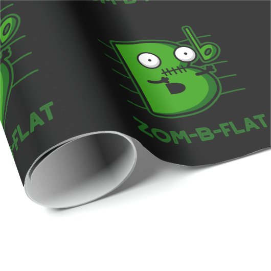 Zom-B-Flat Funny Zombie Music Pun Dark BG Geschenkpapier (Rolleneckpunkt)