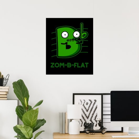Zom-B-Flat Funny Zombie Music Pun Dark BG Poster (Heimbüro)