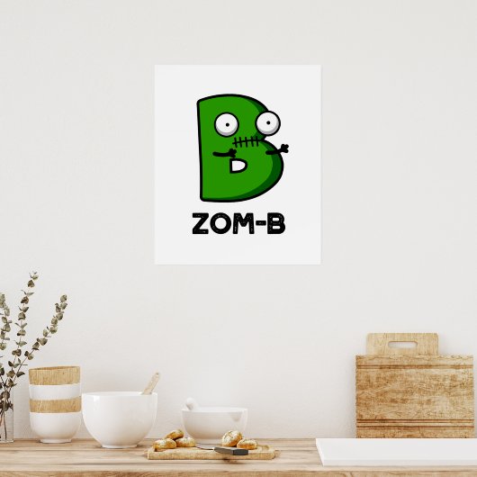 Zom-b Funny Halloween Zombie Alphabet Pub Poster (Küche)