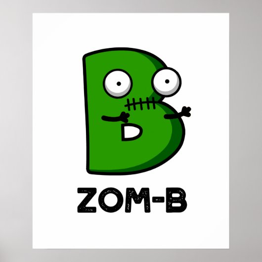 Zom-b Funny Halloween Zombie Alphabet Pub Poster (Vorne)