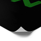 Zom-b Funny Zombie Alphabet B Pun Dark BG Poster (Ecke)