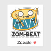 Zom beat Funny Halloween Zombie Drum Pun Aufkleber (Blatt)