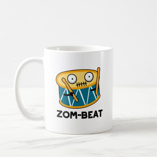 Zom beat Funny Halloween Zombie Drum Pun Kaffeetasse (Links)