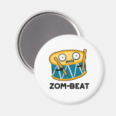 Zom beat Funny Halloween Zombie Drum Pun Magnet (Vorderseite/Rückseite)