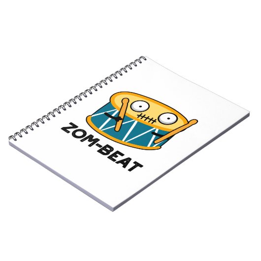 Zom beat Funny Halloween Zombie Drum Pun Notizblock (Linke Seite)