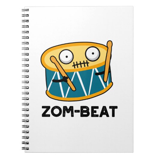 Zom beat Funny Halloween Zombie Drum Pun Notizblock (Vorderseite)