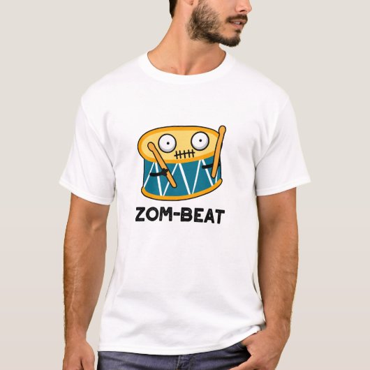Zom beat Funny Halloween Zombie Drum Pun T-Shirt (Vorderseite)