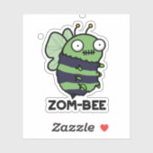 Zom-bee Funny Halloween Zombie Bee Pun Aufkleber (Blatt)
