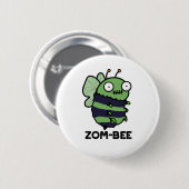 Zom-bee Funny Halloween Zombie Bee Pun Button (Vorne & Hinten)