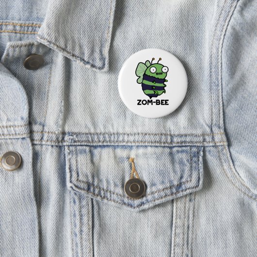 Zom-bee Funny Halloween Zombie Bee Pun Button (Beispiel)