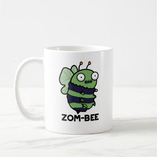 Zom-bee Funny Halloween Zombie Bee Pun Kaffeetasse (Links)