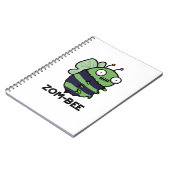 Zom-bee Funny Halloween Zombie Bee Pun Notizblock (Linke Seite)