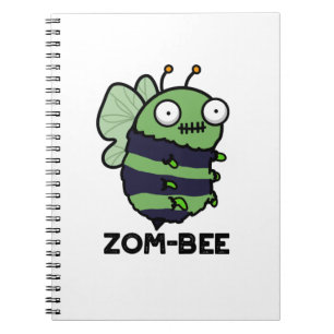 Zom-bee Funny Halloween Zombie Bee Pun Notizblock