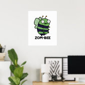 Zom-bee Funny Halloween Zombie Bee Pun Poster (Heimbüro)