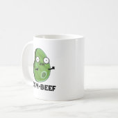 Zom-beef Funny Halloween Zombie Meat Pun Kaffeetasse (Vorderseite Links)