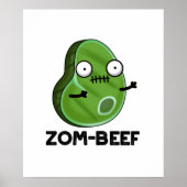 Zom-beef Funny Halloween Zombie Meat Pun Poster (Vorne)