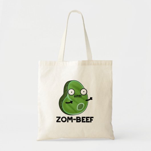 Zom-beef Funny Halloween Zombie Meat Pun Tragetasche (Vorne)