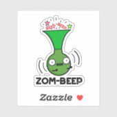 Zom-beep Funny Halloween Zombie Honker Pun Aufkleber (Blatt)