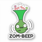 Zom-beep Funny Halloween Zombie Honker Pun Aufkleber (Vorderseite)