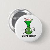 Zom-beep Funny Halloween Zombie Honker Pun Button (Vorne & Hinten)