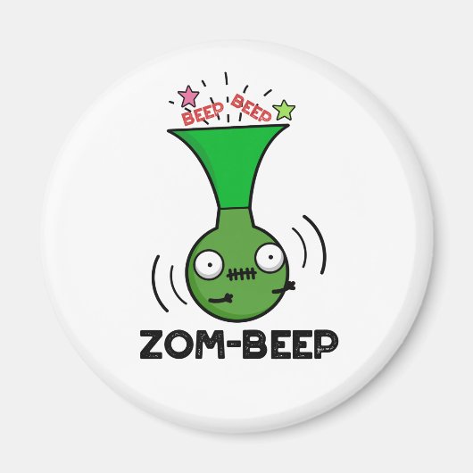 Zom-beep Funny Halloween Zombie Honker Pun Magnet (Vorne)