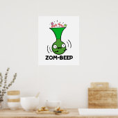 Zom-beep Funny Halloween Zombie Honker Pun Poster (Küche)