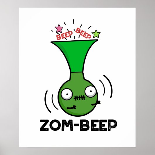 Zom-beep Funny Halloween Zombie Honker Pun Poster (Vorne)