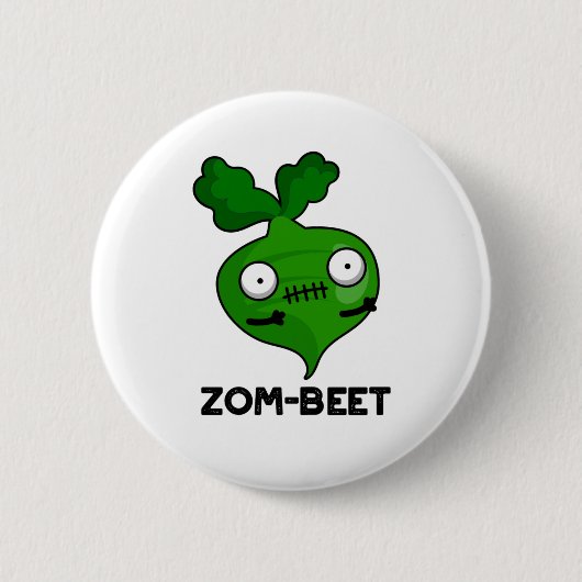 Zom-Beet Funny Halloween Zombie Beet Pun Button (Vorderseite)