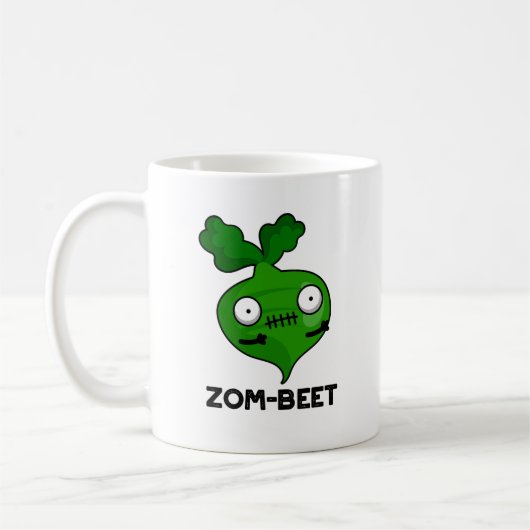 Zom-Beet Funny Halloween Zombie Beet Pun Kaffeetasse (Links)