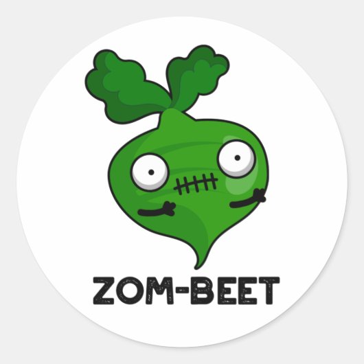 Zom-Beet Funny Halloween Zombie Beet Pun Runder Aufkleber (Vorderseite)