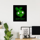 Zom beet Funny Zombie Beet Pun Dark BG Poster (Heimbüro)