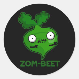 Zom beet Funny Zombie Beet Pun Dark BG Runder Aufkleber